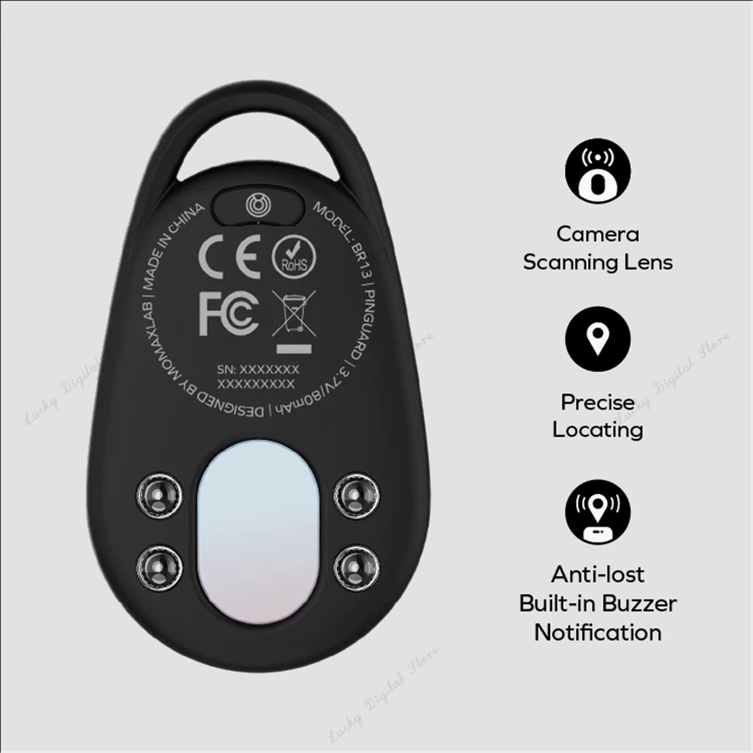 MOMAX PinGuard: Smart Tracker & Hidden Camera Detector with Apple Find My Integration